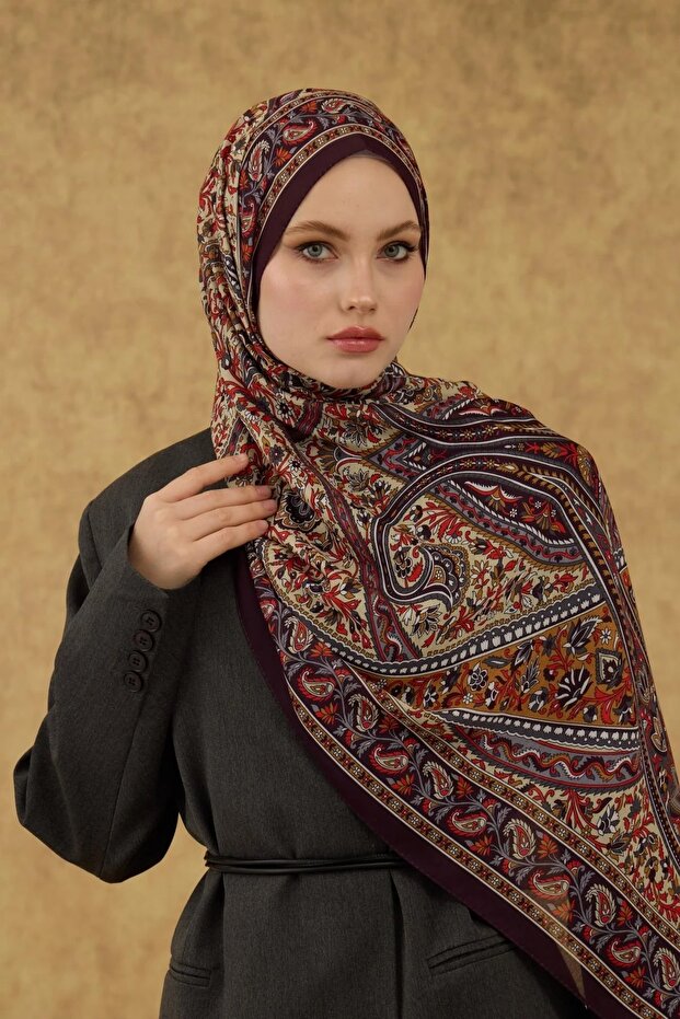 Soft Şal Gri Mor - 1