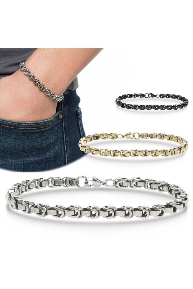 💎 Premium Box Cuban Steel Chain Bracelet 6mm 3183Czb2D11 - 20 cm