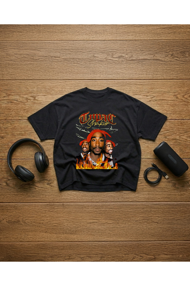 Tupac Shakur Printed Unisex 100% Cotton Piece Oversized T-Shirt