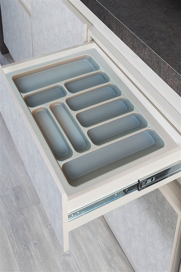 Gray Color Drawer Cutlery Holder and Ladle Holder, 55X49 cm (Can Be Cut to 49X40 cm)