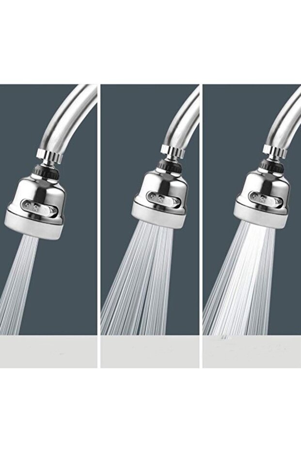 Chrome 3-Function Kitchen Sink Head, 360 Degree Rotating Water Saving Faucet Head