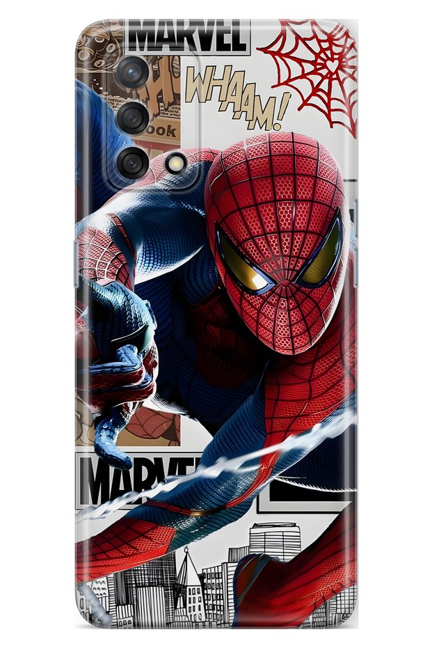 Oppo A74 Compatible Super Hero Patterned Transparent Phone Case