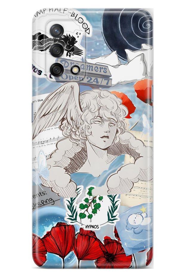 Oppo A74 Compatible Hypnos Patterned Transparent Phone Case