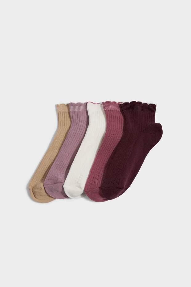 5-Pack of Cotton Socks for Girls G3964A8Ns