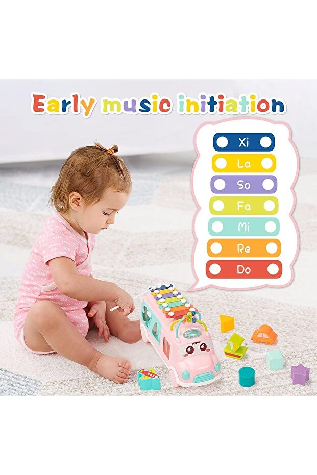 Multifunctional Xylophone Bus Toy - 4