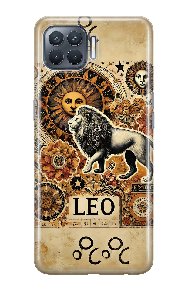 Oppo Reno 4 Lite Compatible Leo Zodiac Patterned Transparent Phone Case