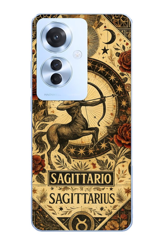 Oppo Reno 11F 5g Compatible Sagittarius Patterned Transparent Phone Case