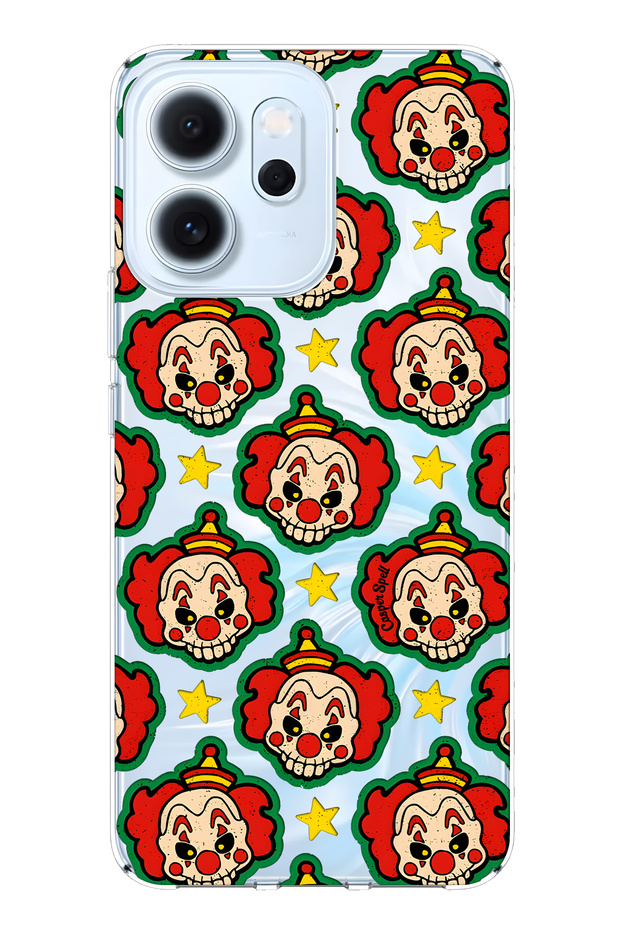 Oppo Reno 14F Compatible Clown Patterned Transparent Phone Case