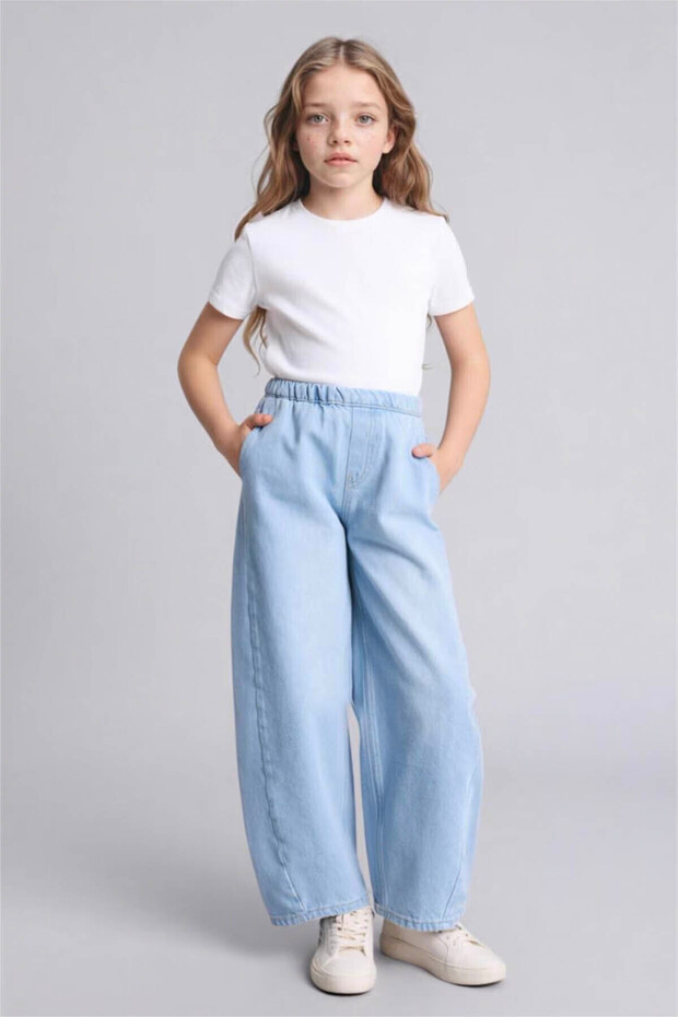Balloon Fit Blue Girls' Jean Pants G0248A8/Nm63