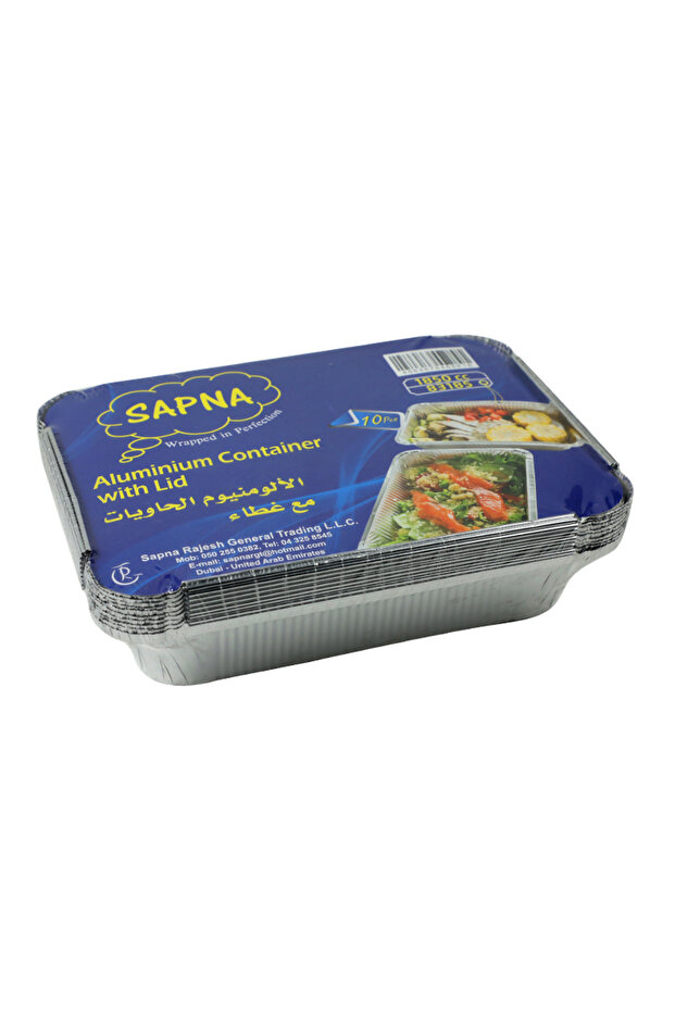 Takeaway Foil Aluminium Food Containers with Lids (10 Pack)