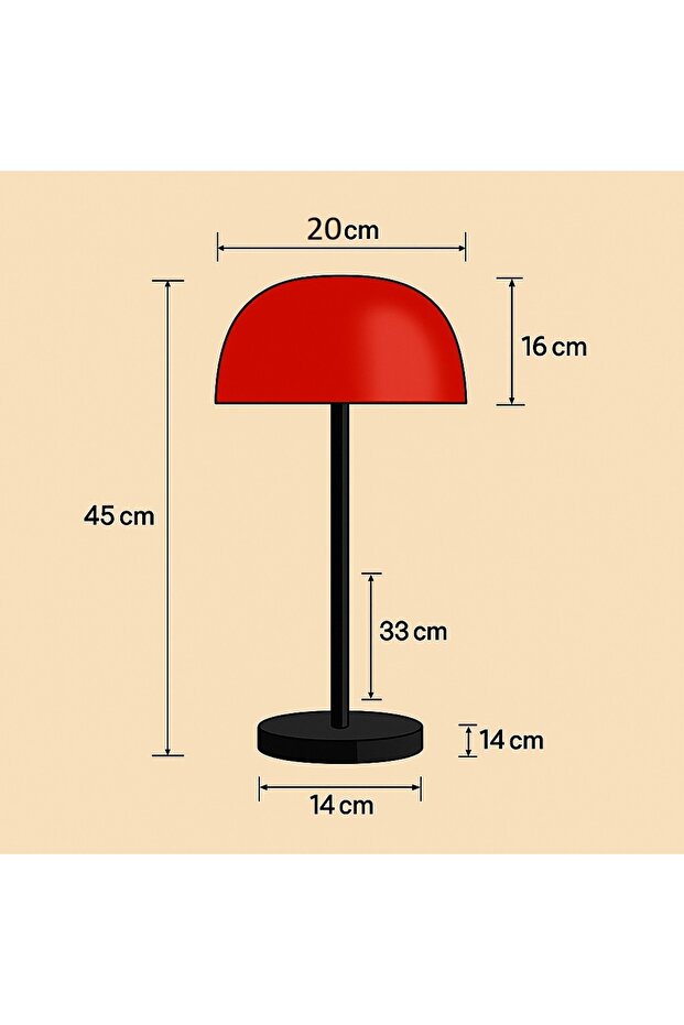 RougeDesk Abajur - Oturma Odası & Yatak Odası & Salon Aydınlatma - 2