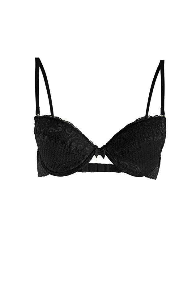 Women's Strappy Bra with Lace Removable Supports