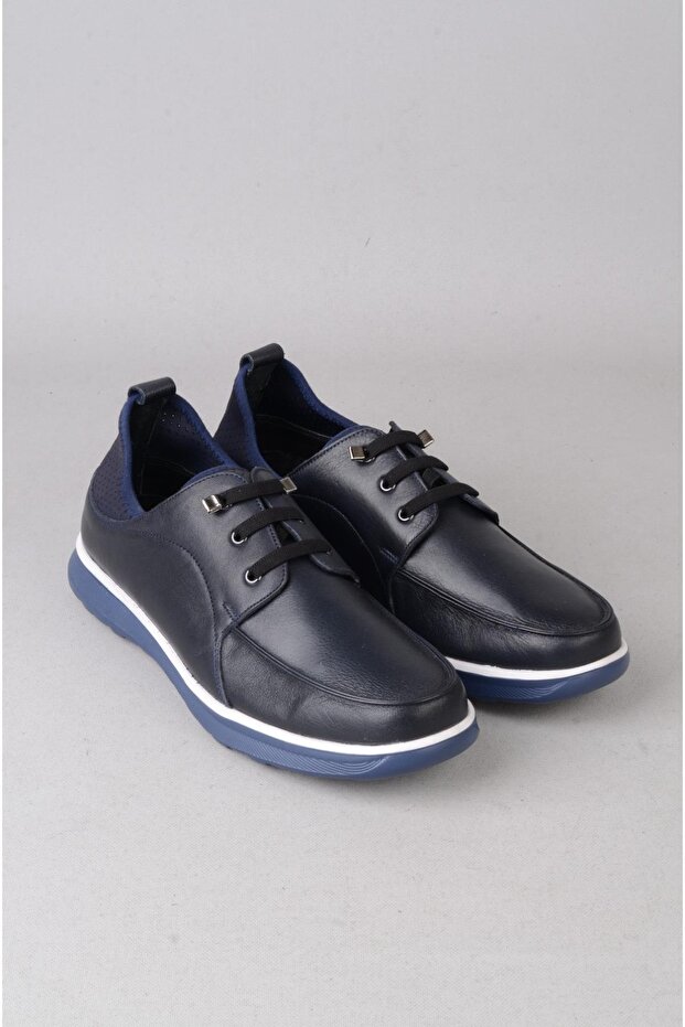 Seç M595 Haki̇ki̇ De Leather Rkek Shoes Dark Blue