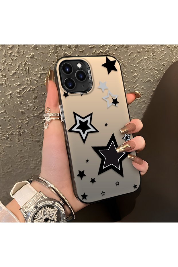 غطاء حماية من السيليكون غير قابل للكسر متوافق مع هاتف iPhone 11 Pro Max، غطاء حماية لطيف على شكل نجمة منقوش مطبوع ممتص للصدمات