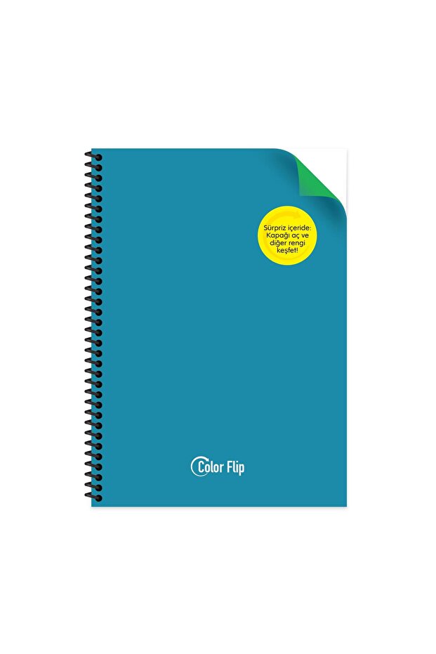 A4 Spiral Pp Cover Striped Double Color Notebook - Blue