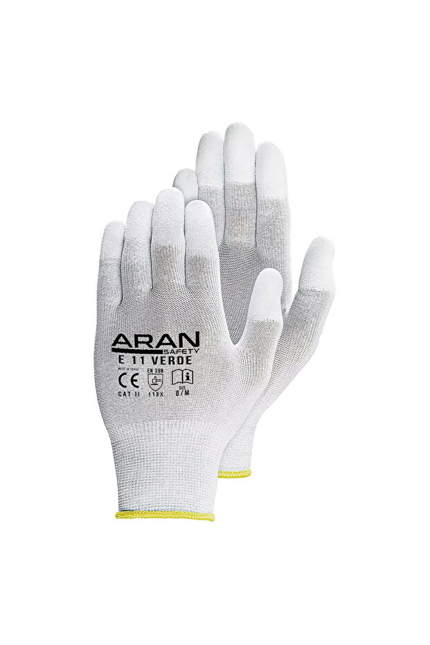 İşkoruma Safety E11 Green Finger Tip Covered Gloves (12 Pieces)