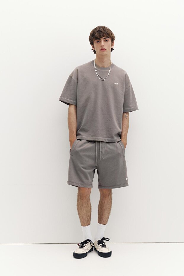 Logolu jogger bermuda şort - 1