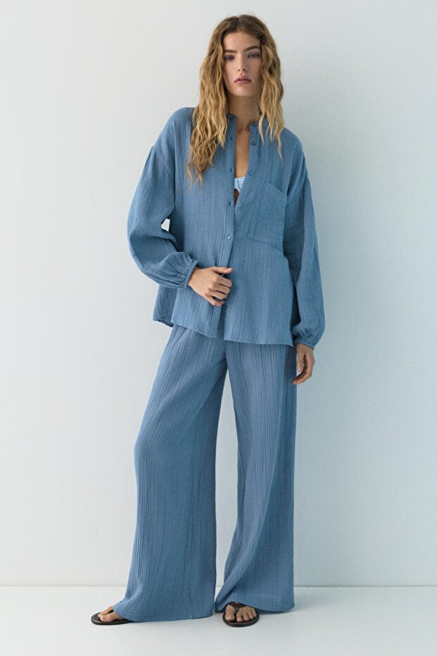 Hakim yaka Şile bezi gömlek - 2