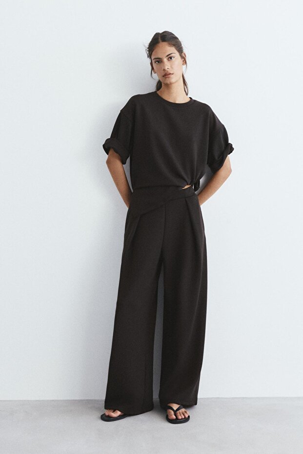 Pili geniş paça pantolon - 1