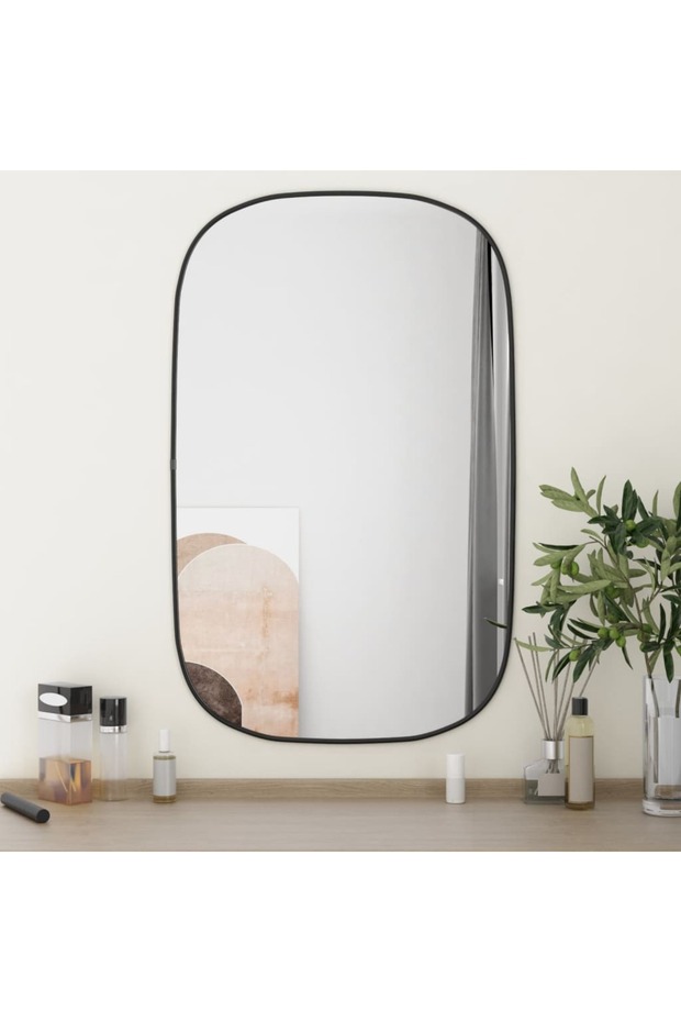 Wall mirror, black, 80x50 cm