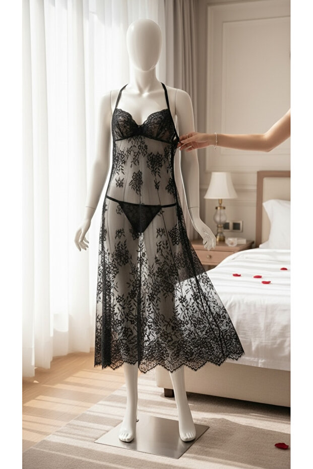 İnce askılı Gecelik - 1