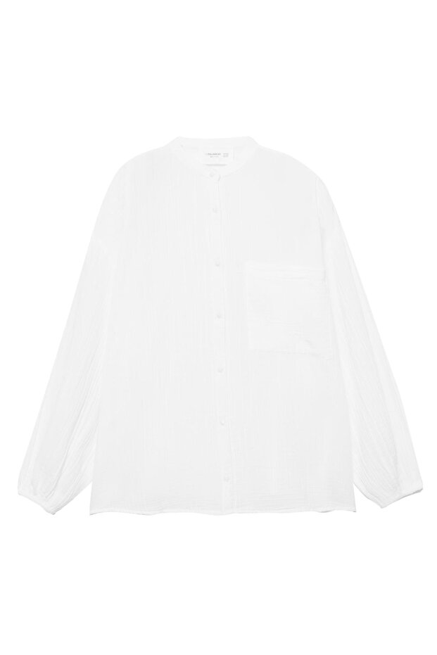 Hakim yaka Şile bezi gömlek - 3