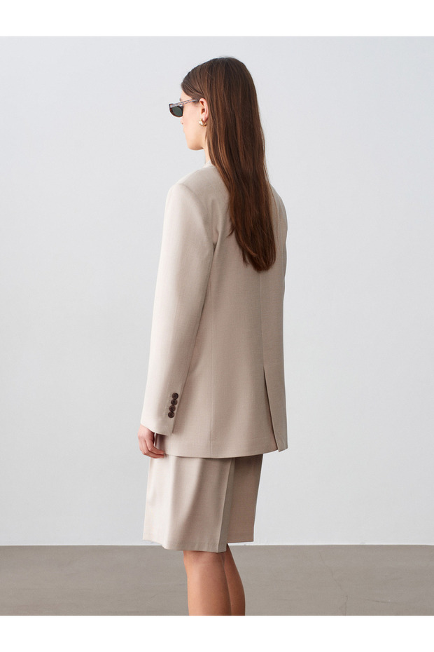 60792 Blazer Ceket-Bej - 3