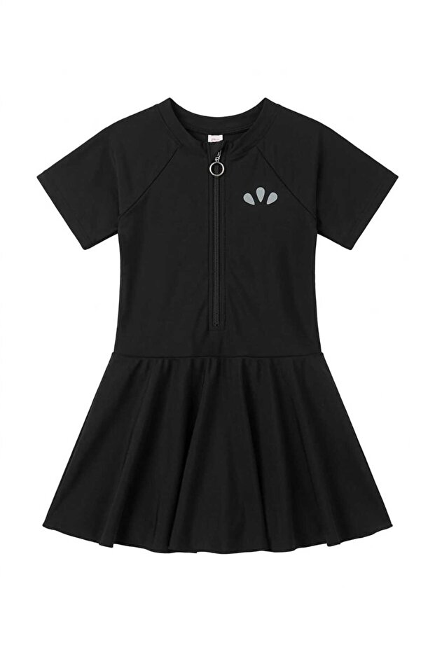 Lyrax Logo Detailed Girls' Swimsuit with Shorts