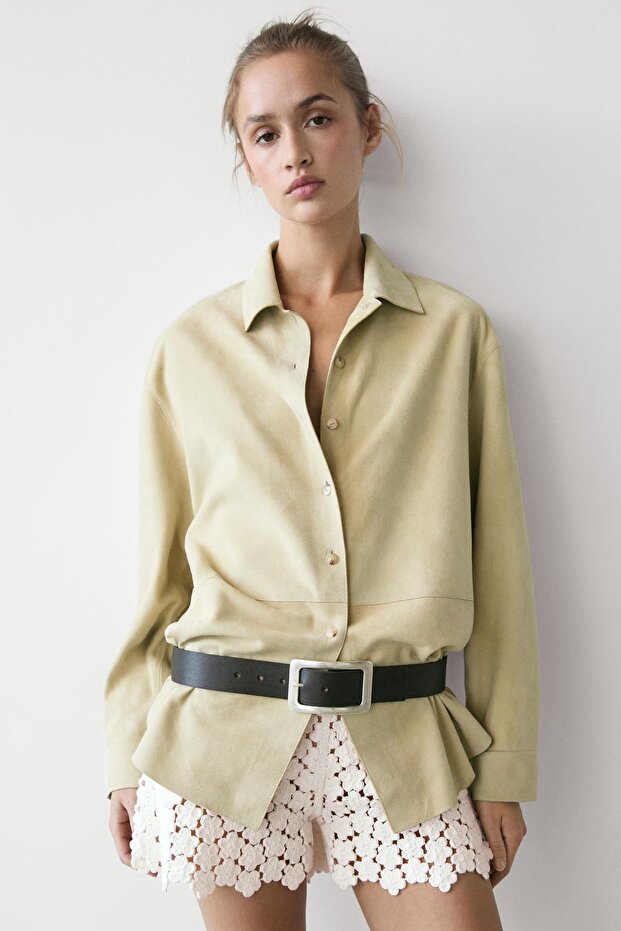 Çiçek detaylı kroşe şort - 4