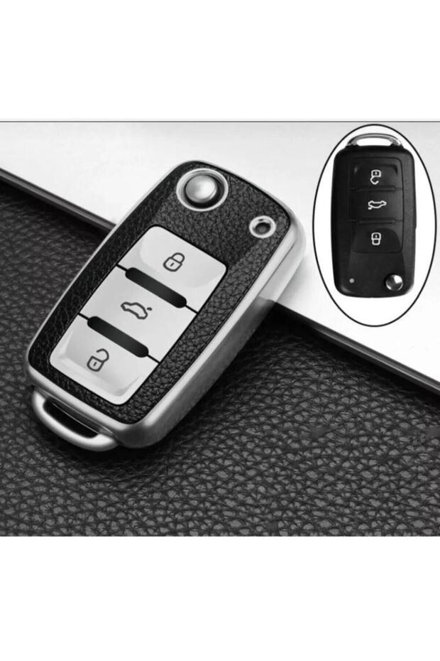 Leon Ibiza Polo Golf Passat Jetta Scirocco Tiguan Luxury Key Cover Case Silver Color