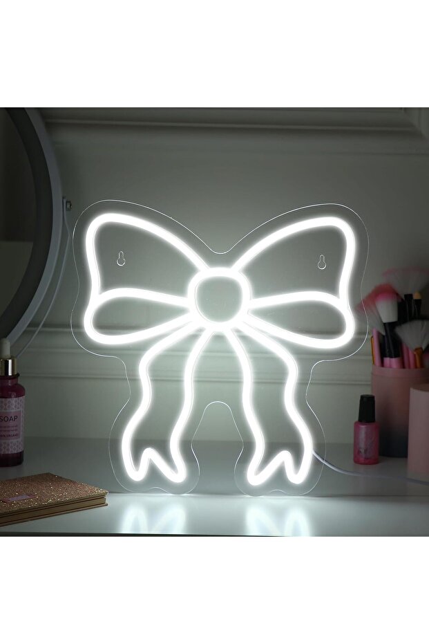 لوحة نيون LED على شكل قوس بقاعدة أكريليك 6 مم، مقاس 30×30 سم، لون أبيض، إضاءة جدارية أنيقة لتزيين الغرفة