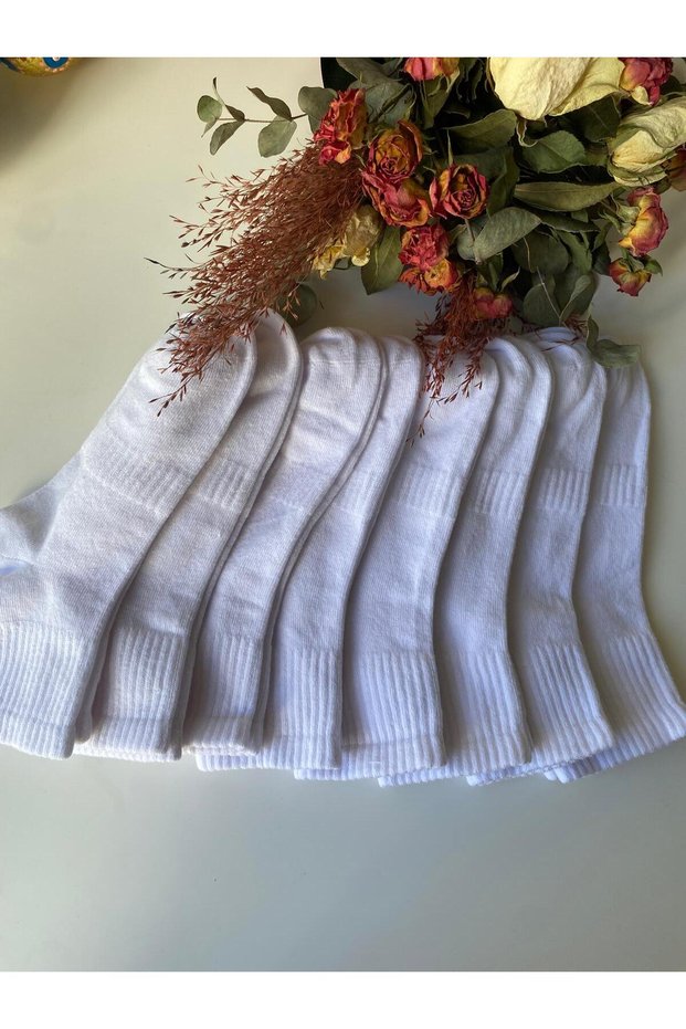 8-Piece Children's White Long Socks – Cotton Pairs, Anti-Sweat, Daily & Sports