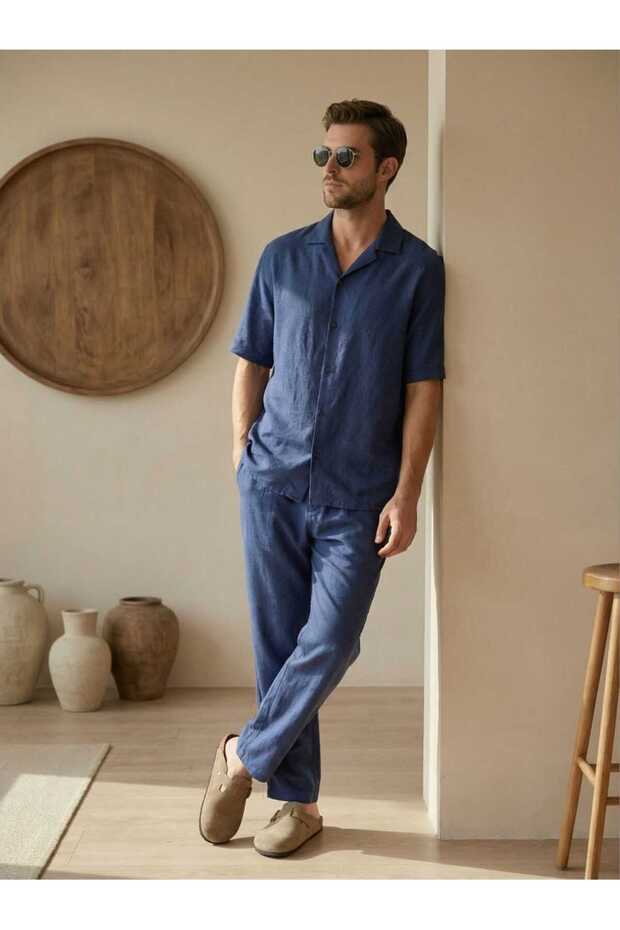Short Sleeve Viscose Linen Sets