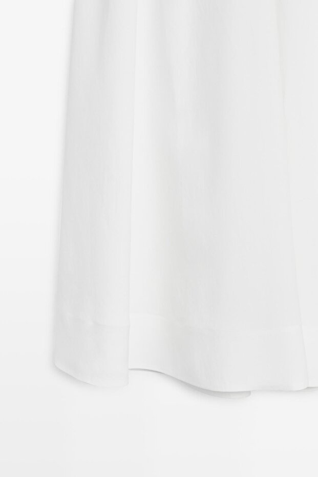 Elastik detaylı dökümlü midi etek - 7