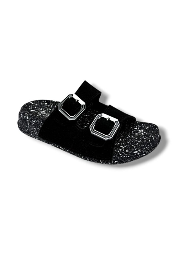 Polen 1001-26 Mosaic Pattern Anatomical Pair Buckled Women Slipper