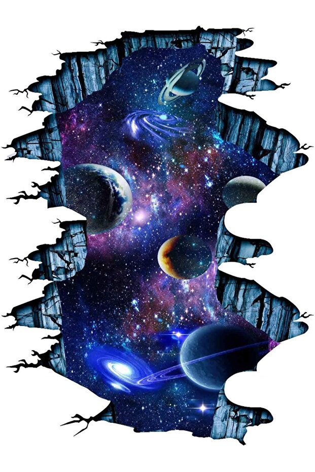 ® Galaxy wall sticker, outer space removable floor decals, art magic 3d milky way home decor kid