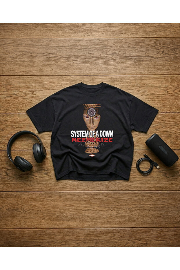 تي شيرت System of A Down مطبوع للجنسين 100% مقاس كبير مكون من قطن قطع