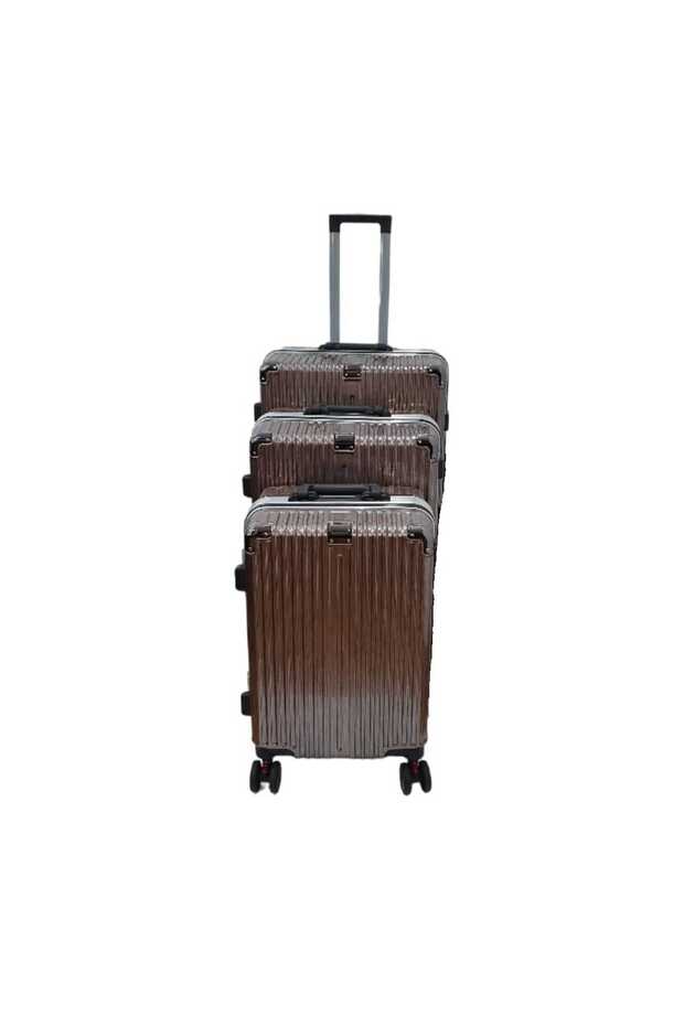 Valize plastic maro 3/set