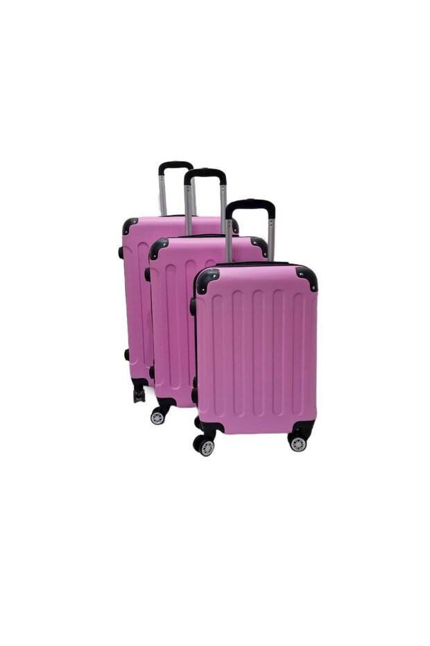 Valize plastic 3/set Roz - 1