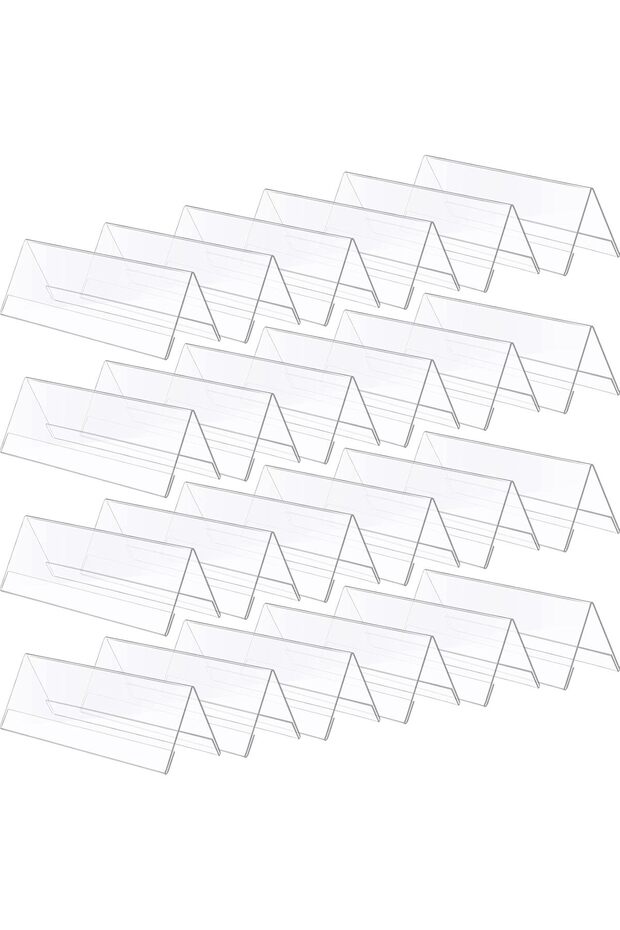 24 Pack Clear Plastic Name Plates for Desk