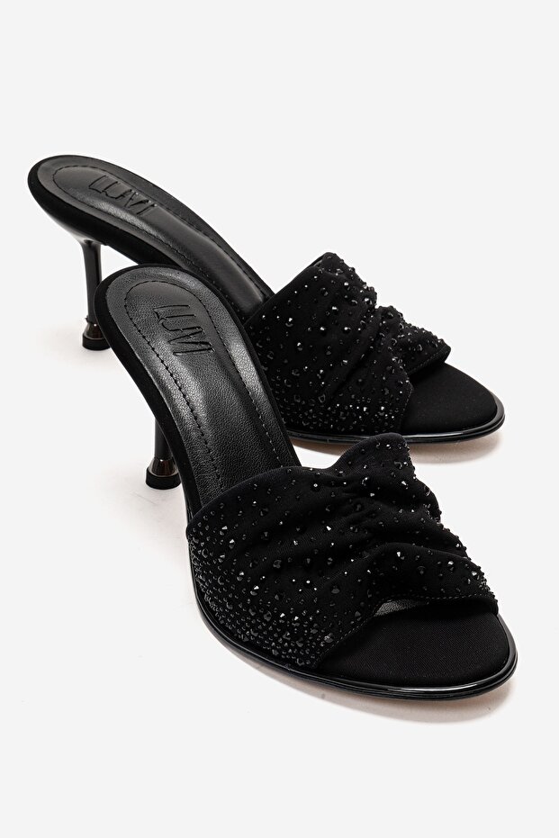 Karina Black Black Stone Women's Stiletto Heel U Slippers