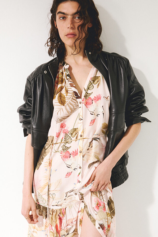 Kuşaklı Midi Elbise - 3