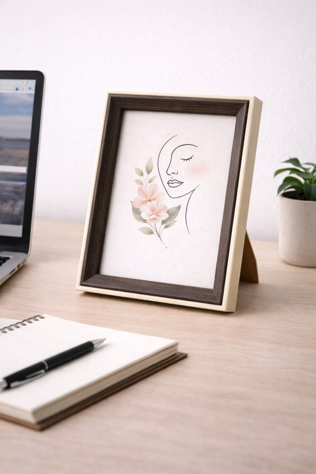 إطار صور زجاجي من الخشب الطبيعي مقاس 13x18 سم، إطار زخرفي لسطح الطاولة والكونسول بتصميم عصري
