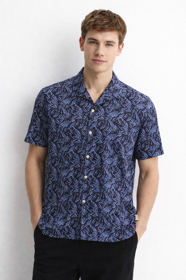 Men's Short Sleeve Shirt - Otte Dark Navy