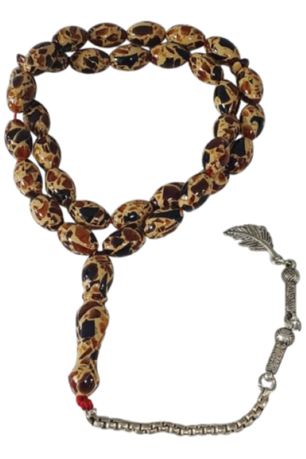 Wood ivory Brown White rosary 36g
