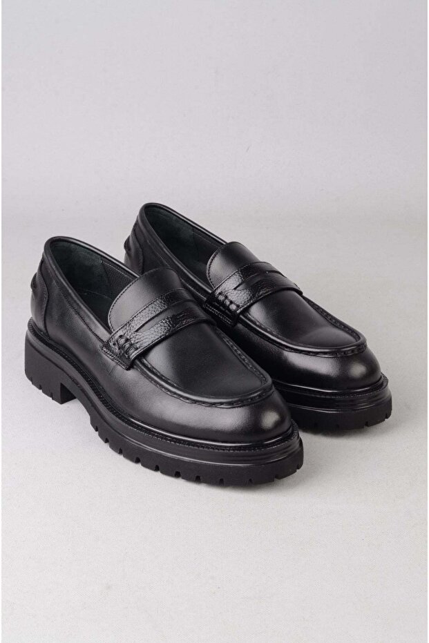 Seç 2582 Haki̇ki̇ De Leather Rkek Shoes Black