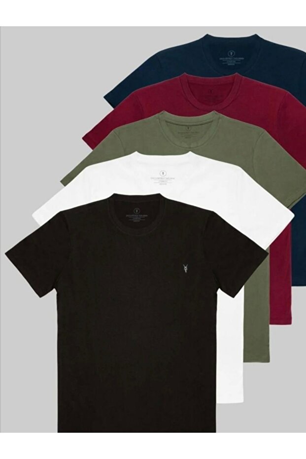 Erkek 50'li Basic Pamuklu Casual Tişört