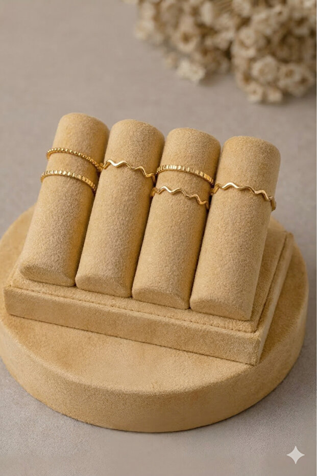 Women's 6-Piece Joint Ring Gold Color