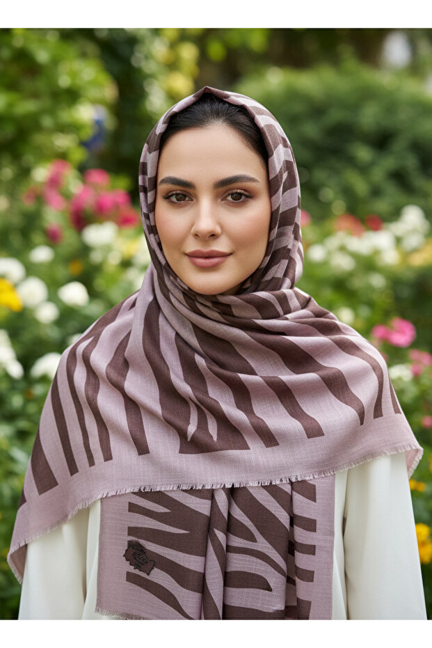 وشاح بريميوم دالجا منقوش - وشاح حديث خفيف منقوش للحجاب