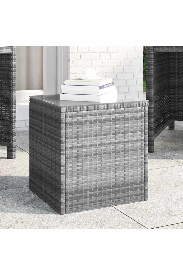 Side table, grey, 40x37x40.5 cm, polyrattan